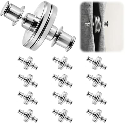 24 stuks magneten voor gordijnen, magneetgordijn, magnetische bevestiging, houdt de gordijnvoering aan de muur gesloten voor winddichte clips ter bescherming van de