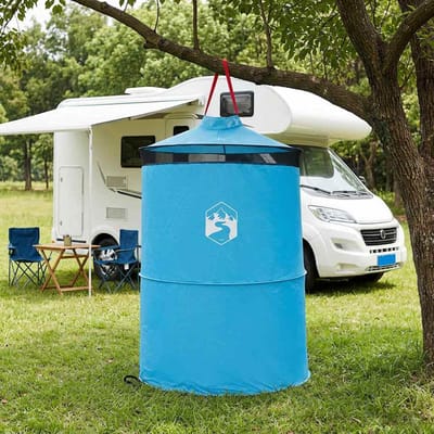 vidaXL - Pop-up - Toilet - Tent - met - Hangtouw - 97 - x - 126 - cm - Blauw