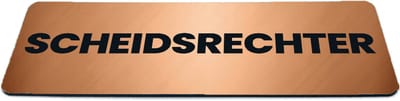 Deurbordje Brons/Koper-look met tekst scheidsrechter - Formaat 150 x 50 mm x 1,6 mm - Zelfklevend | Luxe uitstraling | Geborstelde Koper/Brons toplaag | Gratis Verzending | Decoporta