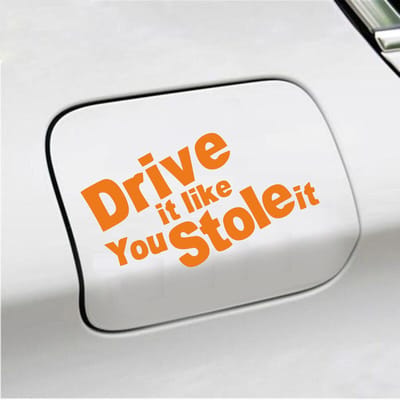Bumpersticker - Drive It Like You Stole It - 10 X 18 - Oranje