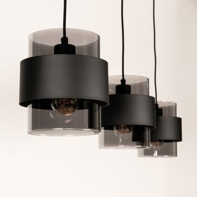 Lumidora Hanglamp 75523 - EIXAMPLE - 3 Lichts - E27 - Zwart - Metaal