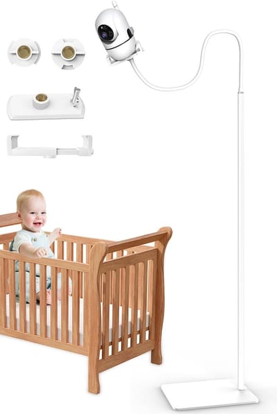 Babyfoon standaard - Vloerhouder camera - Babykamer bewaken - Universeel verstelbaar - Tot 175 cm - Wit