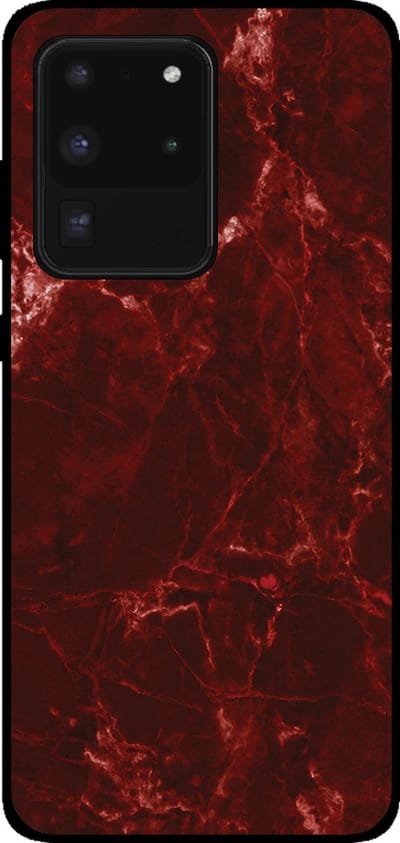 Smartphonica Telefoonhoesje voor Samsung Galaxy S20 Ultra met marmer opdruk - TPU backcover case marble design - Rood geschikt voor Samsung Galaxy S20 Ultra