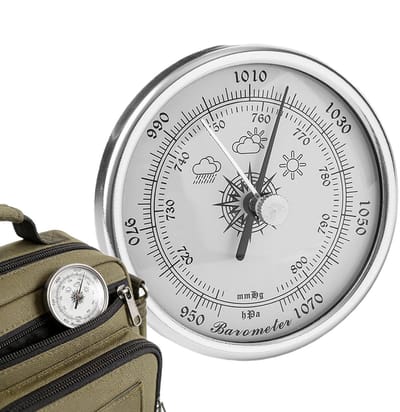 Barometer Luchtdrukmeter - Weerinstrument - Weer Voorspellen - Hoge Precisie - 70mm - Zilver