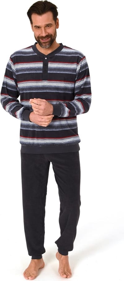 Normann heren pyjama badstof 22310193538 grijs