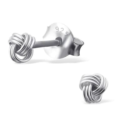 Aramat Jewels | Oorbellen | 925 Zilveren Knoop Oorbellen 8mm Geoxideerd - Celtic Knot Studs | Zilver-4mm | |4mm | Zilver | Kinderen, Volwassenen | Verkleurd niet