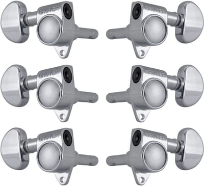 Grover 106C Locking Rotomatics, Round Button,3+3, Chrome Gitaar stemmechanieken