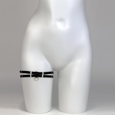 Dames Zwarte Elastische Beenring Verstelbare Sexy Ring Strakke Band Gothic Punk Bondage Beenband Dagelijkse Feestaccessoires white