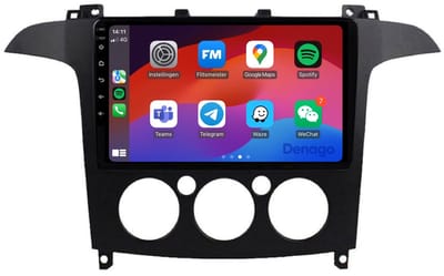 CarPlay autoradio geschikt voor Ford S-Max (2006 t/m 2008) | 9 inch | Android 13 | Draadloos Apple CarPlay & Android Auto | 2GB + 32GB | QuadCore processor | Denago DNG-A136 | 2025 model | 2006 2007 2008 | Bluetooth & Wifi