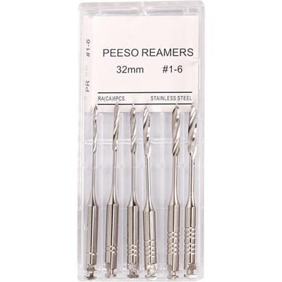 6 Pièces 32mm Forets Endodontiques Dentaires Gates Glidden Peeso Alésoirs Rotatifs Acier Inoxydable Instruments Dentaires Fichiers Endo white