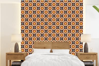 Behang - Fotobehang Retro - Vintage - Design - Cirkel - Breedte 220 cm x hoogte 240 cm