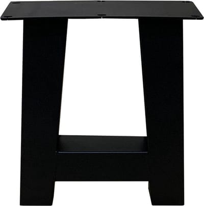 FLE - Set stalen A bankpoten 38 bij 8 cm en hoogte 43 cm zwart gepoedercoat (koker 8 x 8 cm) - 2 stuks
