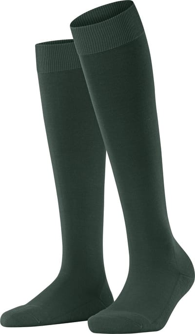 FALKE ClimaWool lang eenkleurig wol lyocell kniekousen dames groen - maat 39-40