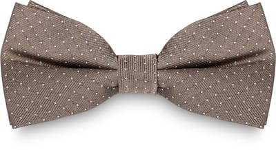 Beige Zijden Polkadot Vlinderdas