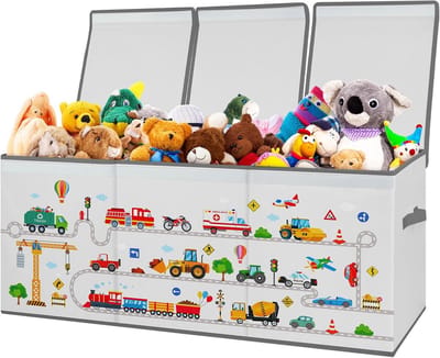 Extra Grote Opvouwbare Speelgoedkist met Deksel en Handvatten - 96x32x40 cm