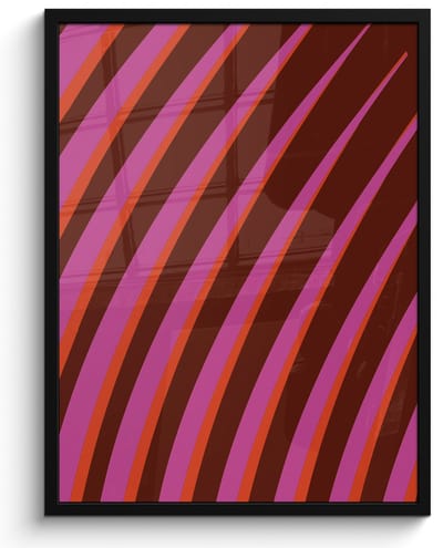 Poster in lijst - Fotolijst 60x80 cm - Posters - Lijnen - Rood - Beweging - Posterlijst zwart - Decoratie - Wanddecoratie woonkamer - Muurdecoratie slaapkamer