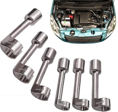 Dopsleutelset L-type - Injector tool - Motoronderhoud - Voor krappe ruimtes - 1/2 inch aandrijving - Grijs