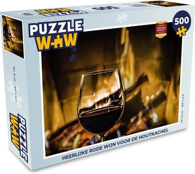 Puzzel Heerlijke rode wijn voor de houtkachel - Legpuzzel - Puzzel 500 stukjes