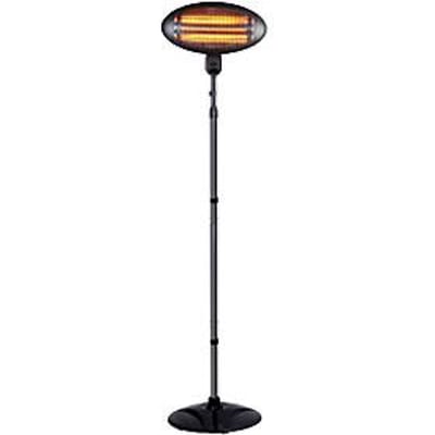 Infrarood terrasverwarmer GUSTAV, staand apparaat, in hoogte verstelbaar, IPX4, 2000 W, 3 verwarmingsstanden,