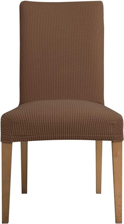 Elastische Stoelhoezen Set van 4 - Jacquard Stretch Covers voor Bruiloft, Feest en Banketdecoratie (Koffiekleur)
