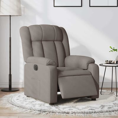 vidaXL - Fauteuil - verstelbaar - elektrisch - stof - taupe