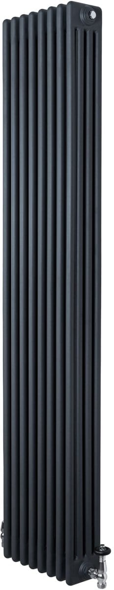 4-kolomsradiator - grijs - 1800x380 mm - thermostaatkraan