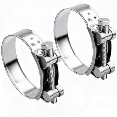 2 x RVS Hinge Bolt Clamp voor Motoruitlaat, 86-91 mm, Uitlaatpijp Bevestiging, Slangklemmen, Verbindingselementen, Duurzaam en Corrosiebestendig
