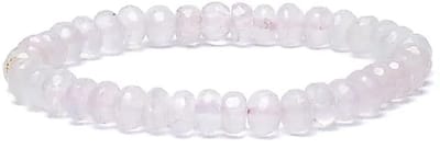 Armband rozenkwarts facet AA kwaliteit elastisch
