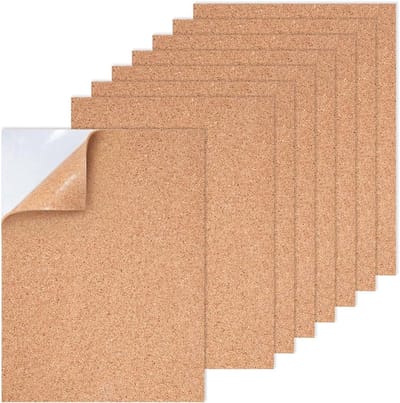 8 Stuks A4 Zelfklevende Kurkplaten, Rectangulaire Isolatieplaten voor Vloeren, Ideaal voor Borden en Fotolijsten, Duurzaam en Dikte voor Efficiënte Geluidsisolatie