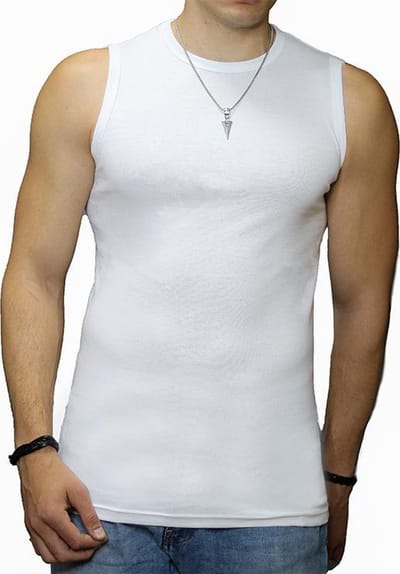 Top kwaliteit Mouwloze Shirts - Extra lang - 2 Pack - 100% Katoen - O hals - Wit - Maat XXL