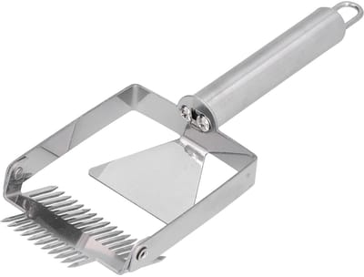 Dailygoods- Honingontzegelvork Roestvrij staal - Dubbele kop - Handgreep - Gebruiksvriendelijk - Duurzaam - Praktische bijenteeltuitrusting - Honingkrabber