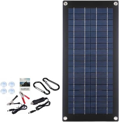 Zonnepaneel - Acculader - Batterij Opladen - Met USB Poorten - 60 Watt - Zwart