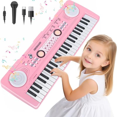 Kinderpiano - Speelgoed keyboard - Muziek Maken - 49 toetsen - 52 cm - Roze