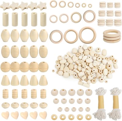 Dailygoods - 147-Delige Macraméset met Houten Kralen - Voor DIY Projecten