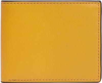 FOSSIL Leren Portemonnee Steven FPW Bifold Wallet Mustard Geel