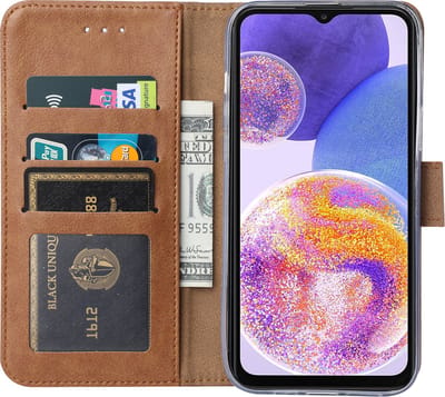 Samsung Galaxy A23 4G Hoesje - Bruin – hoesje Samsung A23 4G – book case Samsung A23 4G - Arara