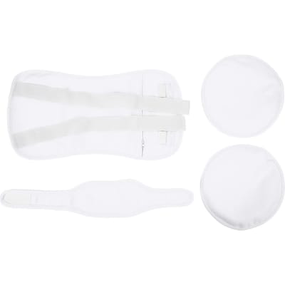 Kit Compresse d'Huile de Ricin Sangle Réglable Réutilisable Anti-Fuite Enveloppement Compresse d'Huile de Ricin pour Taille Cou blanc