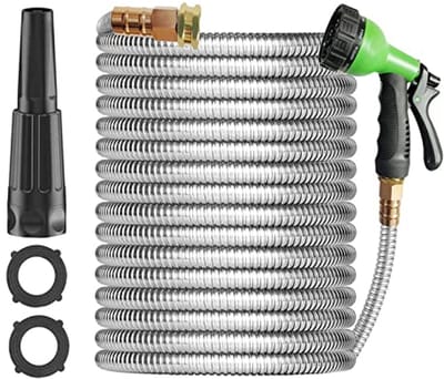 Zware flexibele roestvrijstalen tuinslang 30m - Ideale waterslang voor tuin en buitengebruik