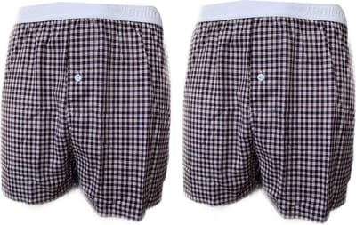 Embrator 2-stuks mannen Boxershort geruit zwart/wit/rood XL