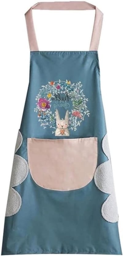 Verstelbaar katoenen keukenschort voor heren - ideaal als cadeau - denim schort dames extra lang - blauw - Eén Maat