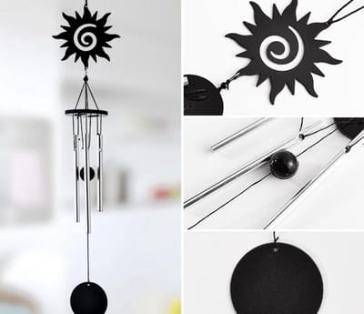 Nature's Melody OT14SN Garden Ornament tunes Sun Face  14" /38cm  Musical Ornament Windchime mini widgong Zon.