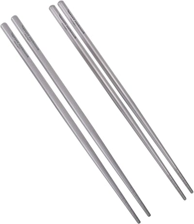 Titanium Chopsticks - Lichtgewicht en Antislip Chinese Eetstokjes voor BBQ, Sushi en Dagelijks Gebruik - Herbruikbare Campingbestek