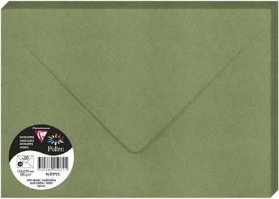 Clairefontaine Pollen enveloppen C5 salbeigroen 20 stuks