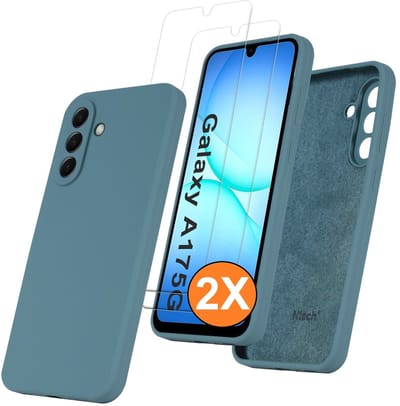 Hoesje geschikt voor Samsung Galaxy A17 5G Hoesje siliconen Pine Groen zacht siliconen hoesje TPU - met Samsung A17 5G Screenprotector - 2 stuks