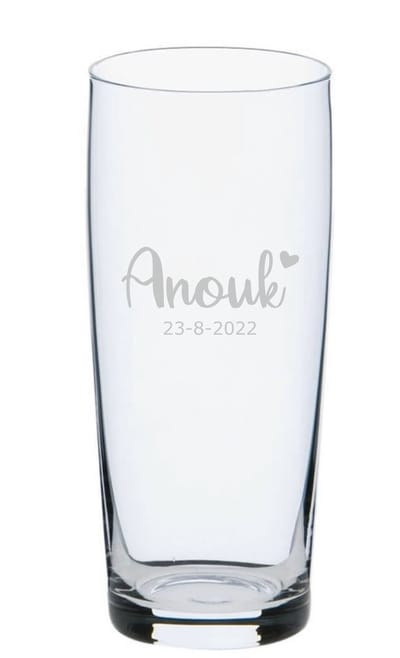 Glas - bierglas - fluitje - naam graveren - Bierfluitje met naam - cadeau - uniek - verjaardag cadeau - verjaardag - bedankje