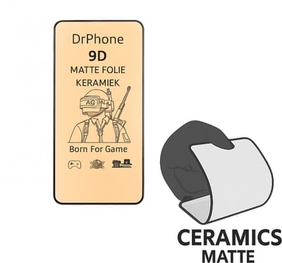 DrPhone CeramicX - Matte 9D Keramische Film – Anti-Glare, Anti-Kras, Barstvrij Screenprotector voor iPhone 17 PRO / 16 Pro