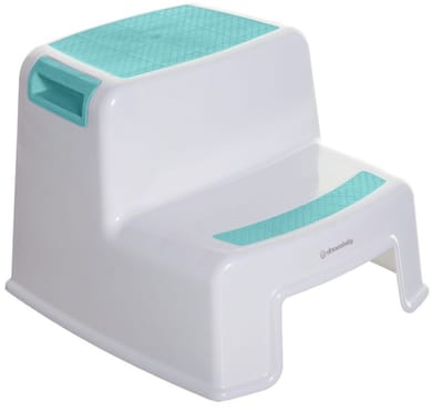 Dreambaby 2-Up Opstapje Aqua/Wit - Dubbel Antislip Opstapje voor Kinderen - Stevig Opstapkrukje voor Toilet, Wastafel en Keuken