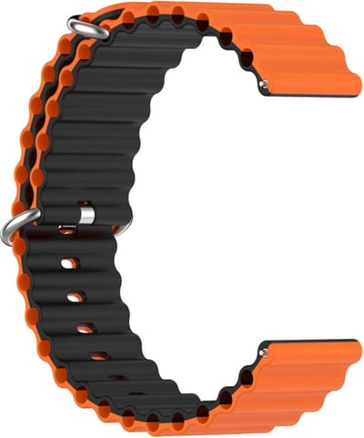 Siliconen bandje - geschikt voor Samsung Galaxy Watch 3 45mm / Galaxy Watch 46mm / Gear S3 Classic & Frontier en Polar Vantage M / M2 / V3 / Grit X (Pro) - oranje-zwart