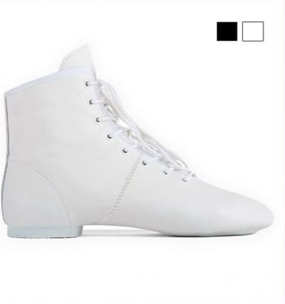 Dancer Dancewear® Jazzlaarzen leer | Splitzool jazzboots | Wit | Rubberen zool | Jazzdans | Gardedans | “Broadway” | Maat 32