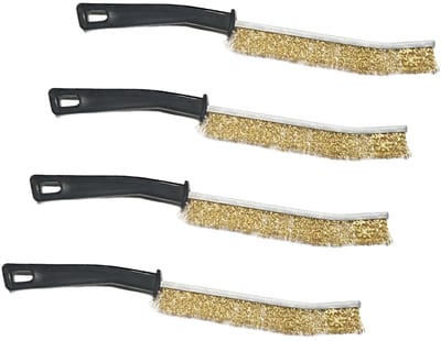 Dailygoods - Set van 4 zeer sterke koperen gecoate stalen borstels, 23 cm x 2 cm reinigingsborstel met stalen borstels, roestverwijderaar voor grill, roestvrij staal, voegen en hardnekkig vuil (4 stuks)
